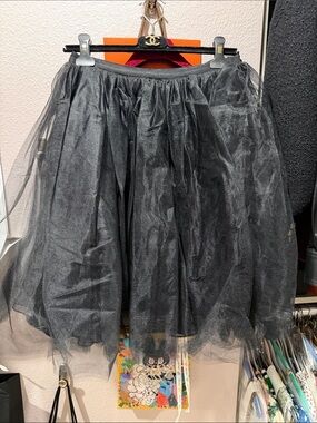 Alice + Olivia Black Layered Tulle Skirt